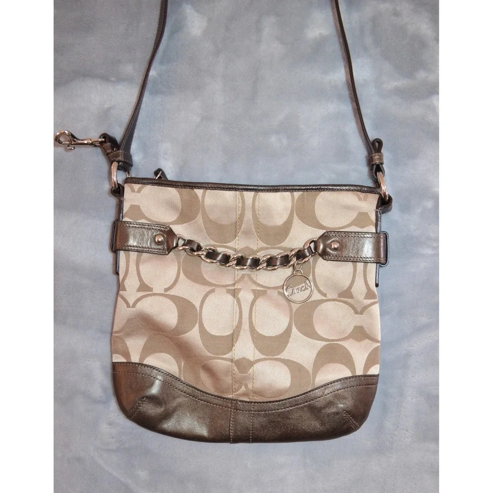 Coach‎ Signature Metallic Shoulder Bag Crossbody M1221-F19730 Crossbody Strap
